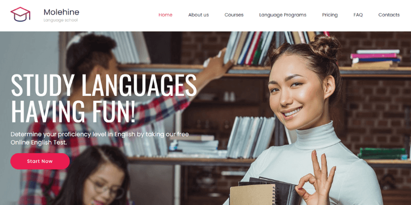 thiết kế website trung tâm ngoại ngữ