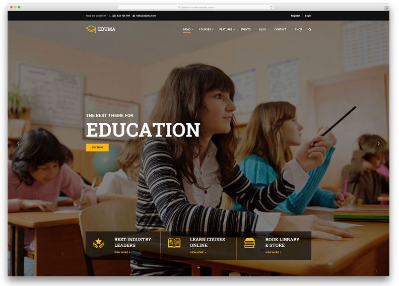 Education WP - giao diện website học trực tuyến