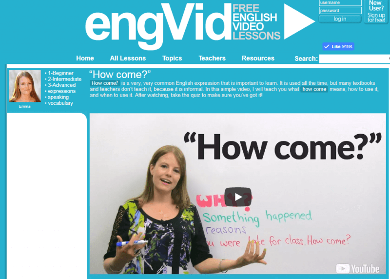 EngVid giúp người học dễ tiếp cận với tiếng anh hơn
