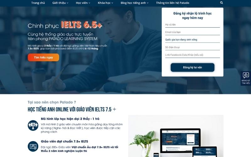 lớp học tiếng anh online patado