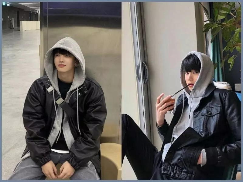 Áo len mỏng hoặc sweater + quần tối màu