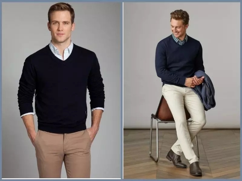 Áo polo dáng đứng + quần chinos